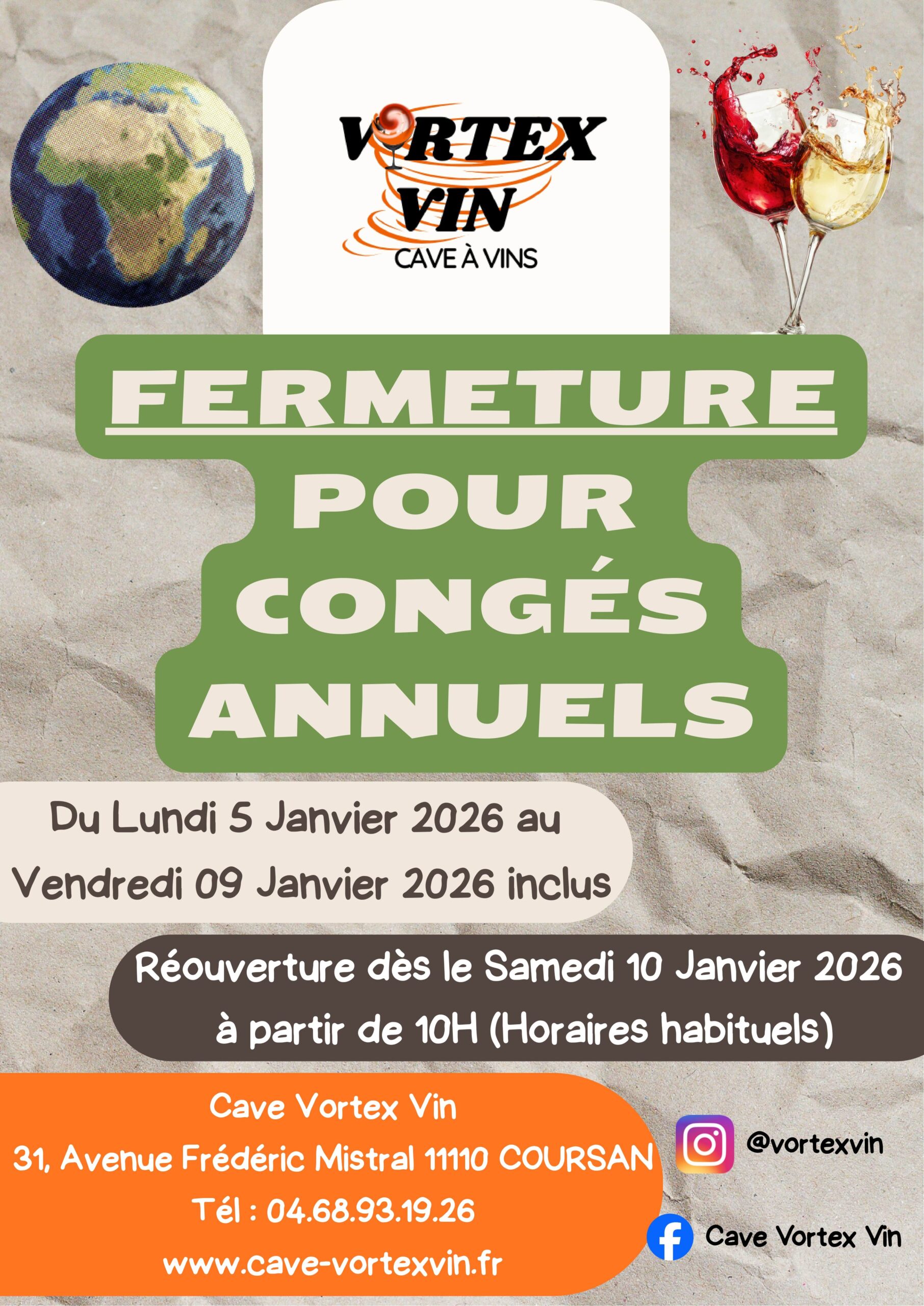 Affiche fermeture 2026